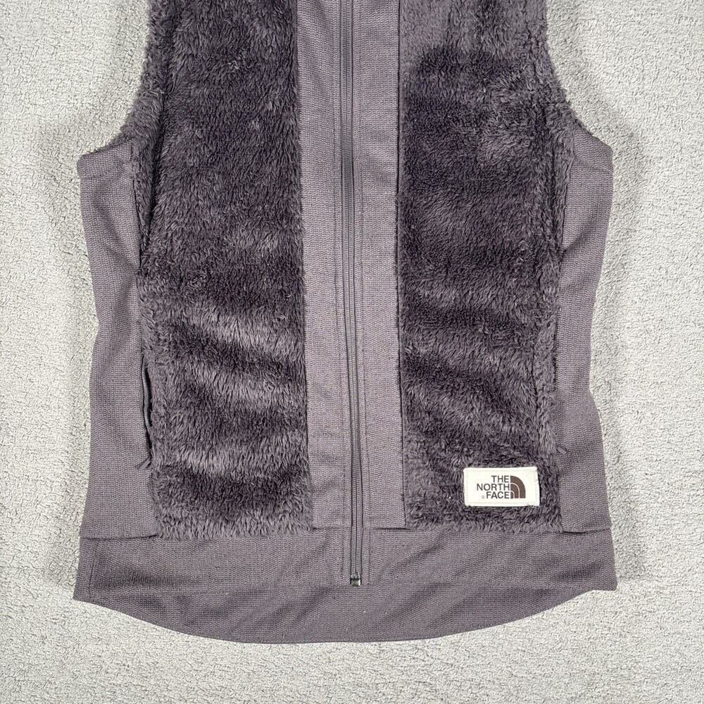 The North‎ Face Furry Fleece Vest Women’s Size S Full Zip Grey Camping Jogging - Picture 3 of 16